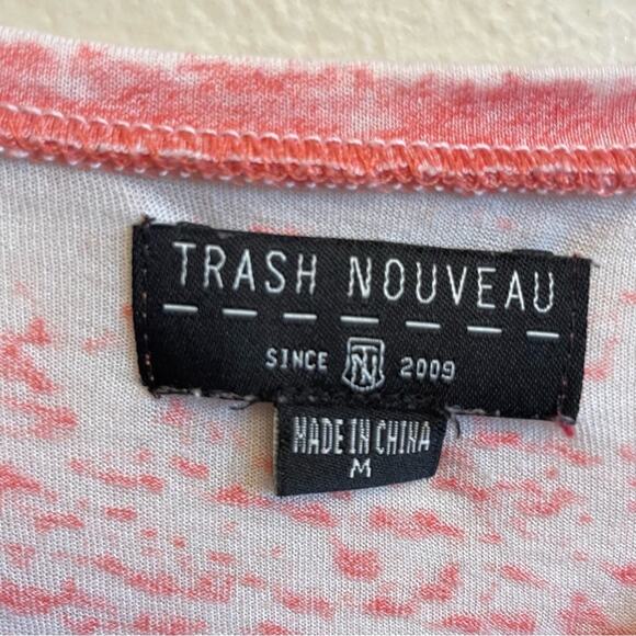 Trash Nouveau M short sleeve t-shirt sheer pink white gradient faded pastel - Picture 4 of 7
